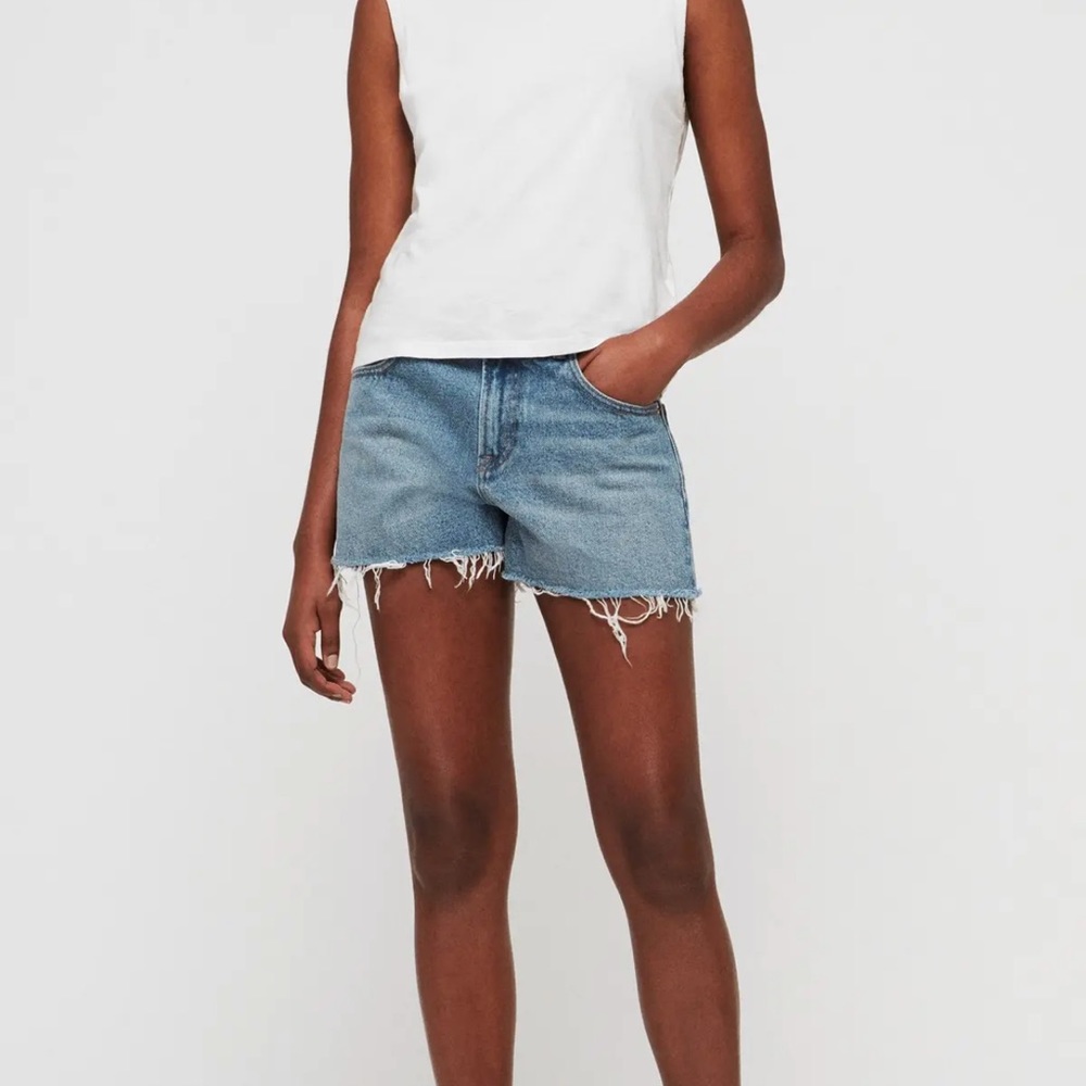 All Saints denim cutoff shorts